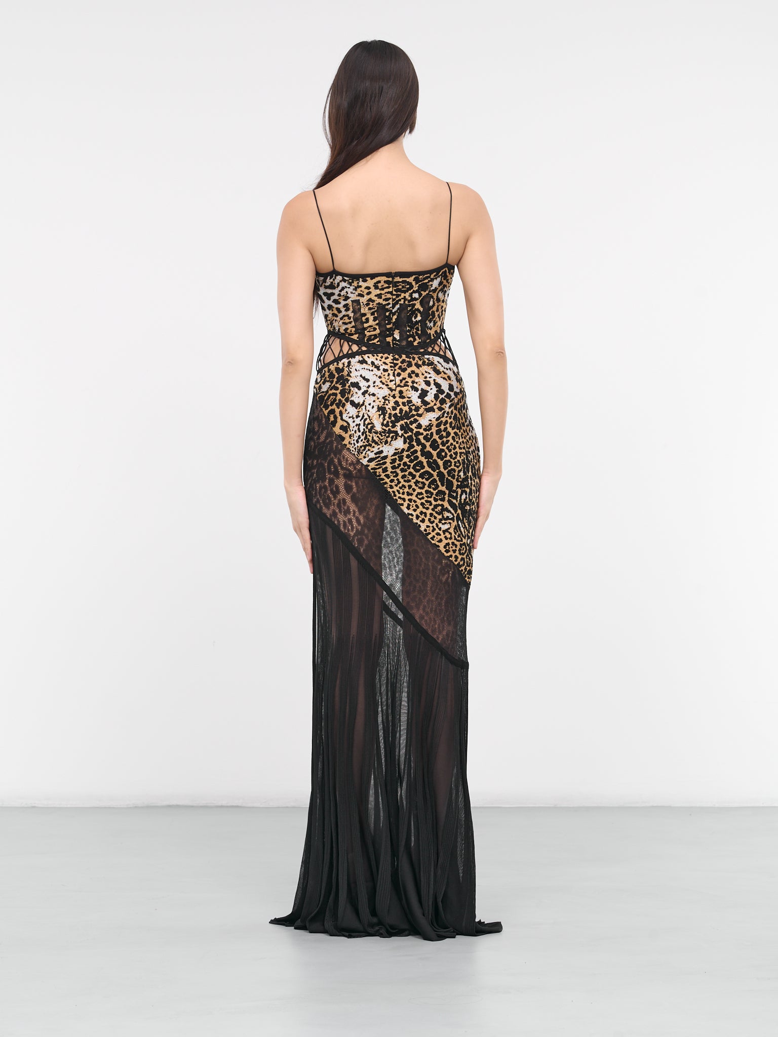 Leopard Print Sheer Gown (SKM104-MA007C-NATURAL)