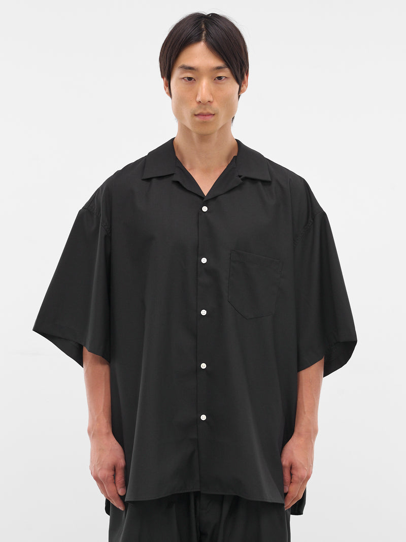 Black Oversized Short Sleeve Shirt (SLEC-OCSHSS-BL-BLACK)