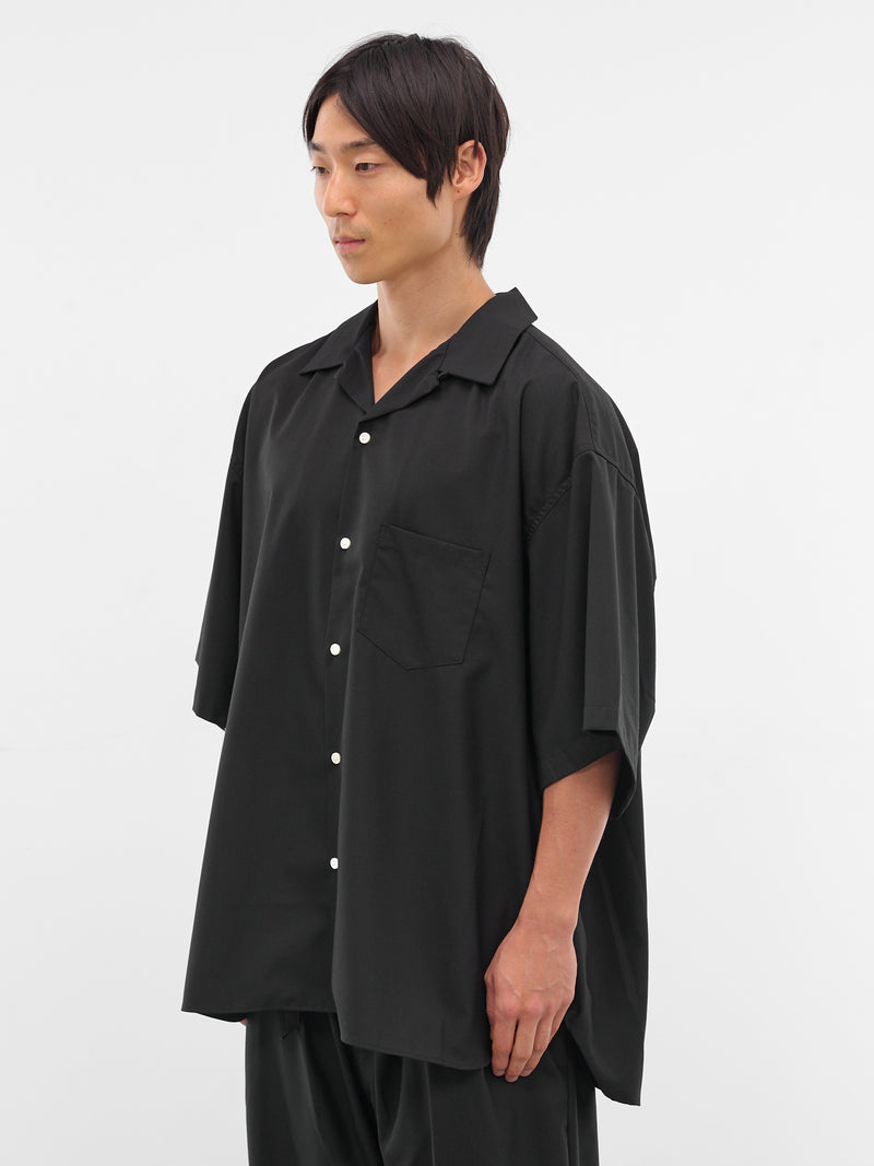 Black Oversized Short Sleeve Shirt (SLEC-OCSHSS-BL-BLACK)