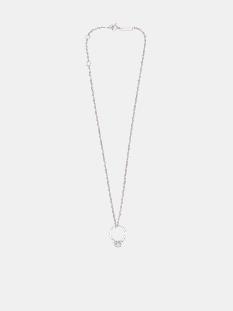 Palladium Crystal Ring Necklace (SM2UU0052-P9407-PALADIUM-CRYST)