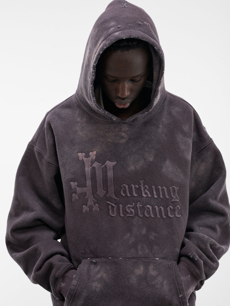 Purple Distressed Classic Logo Hoodie (SMF04CP-JE590-261-PURPLE)