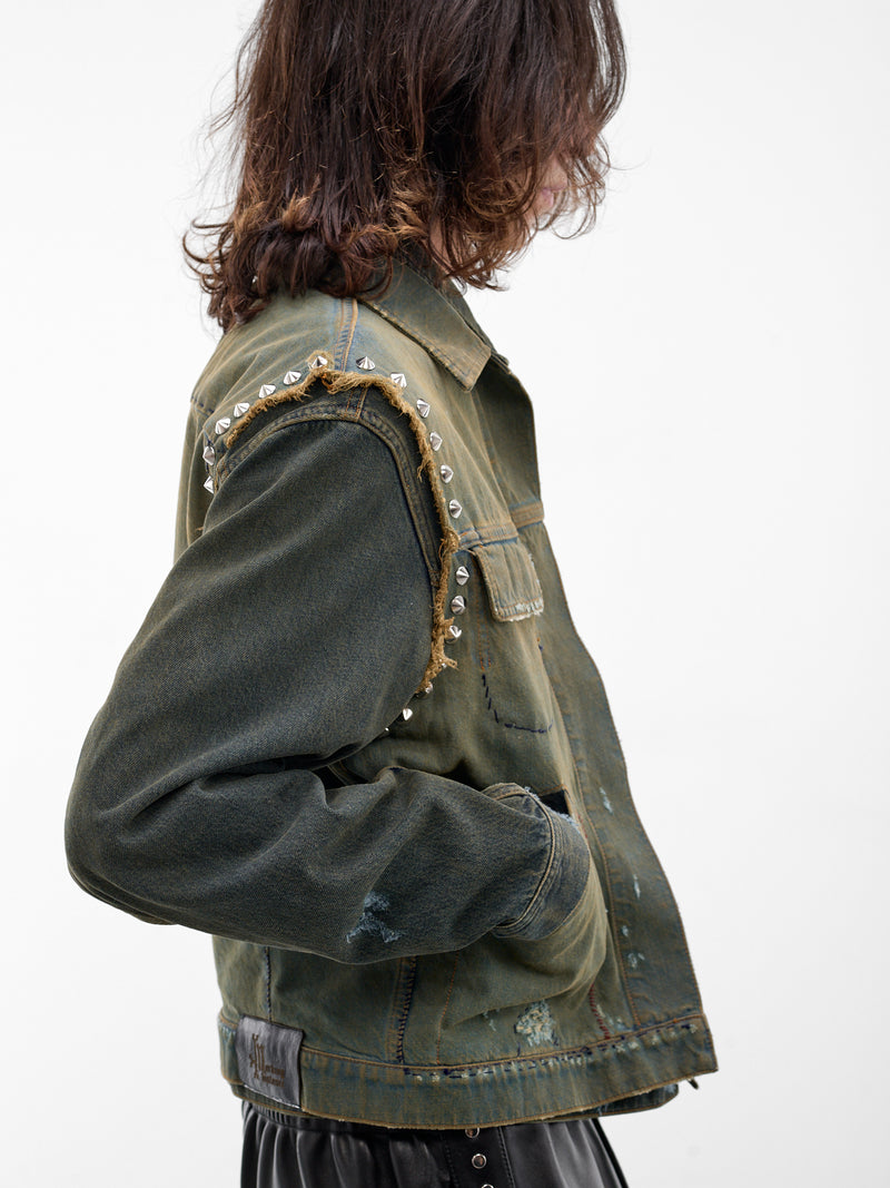 Blue Layered Double Denim Jacket (SMJ07AP-TE010-571-BLUE)