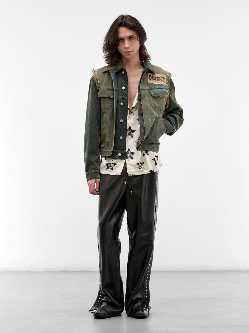 Blue Layered Double Denim Jacket (SMJ07AP-TE010-571-BLUE)