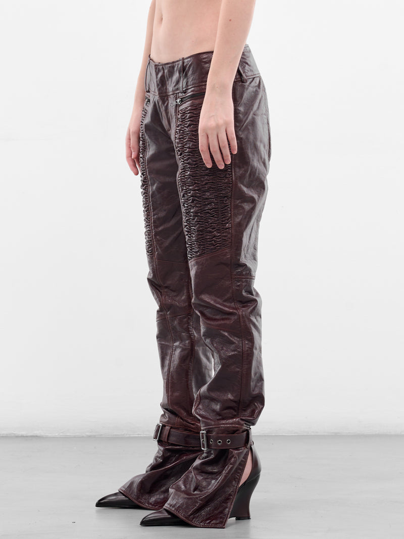 Brown SMK Lamb Leather Trousers (SMKT0BR-BROWN)
