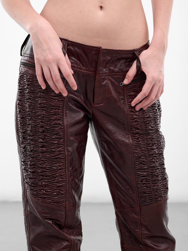 Brown SMK Lamb Leather Trousers (SMKT0BR-BROWN)