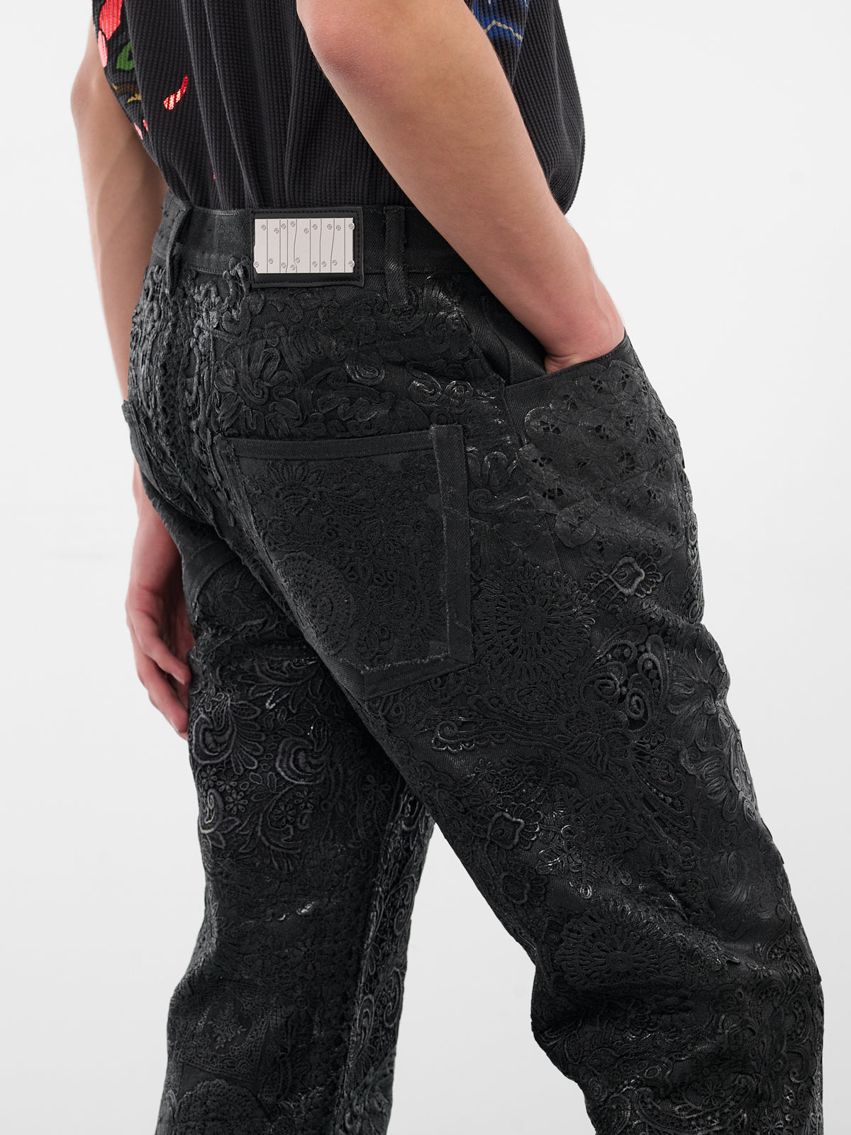 Black Smog Denim Floral Jeans (SMOG-DENIMS-BLACK)