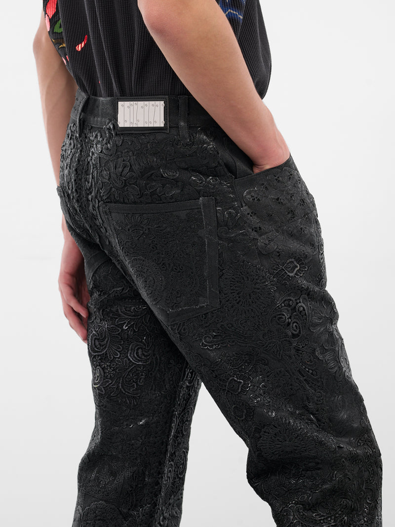 Black Smog Denim Floral Jeans (SMOG-DENIMS-BLACK)