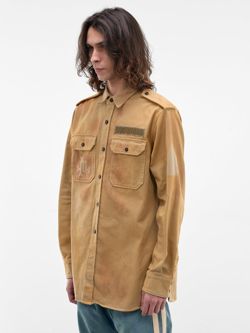 Khaki Cotton Military Shirt (SMS02AP-T1744-782-KHAKI)