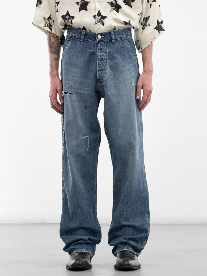 Blue Denim Bucklebacks Mechanic Jeans (SMT10AP-T2238-410-BLUE)