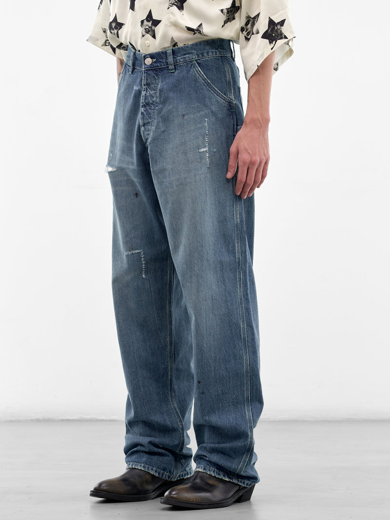 Blue Denim Bucklebacks Mechanic Jeans (SMT10AP-T2238-410-BLUE)
