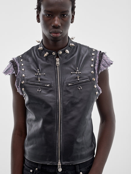 MARKING DISTANCE Studded Gimp Vest | H.Lorenzo