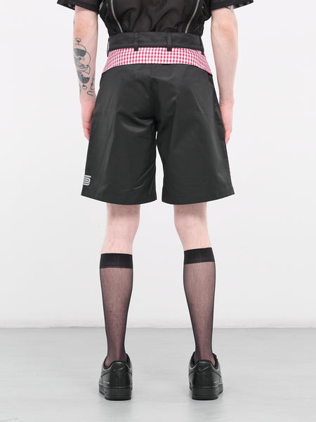 パンツ SOL soonerorlater Checked Baggy Shorts L SOL soonerorlater / CHECKED BAGGY SHORTS / BROW