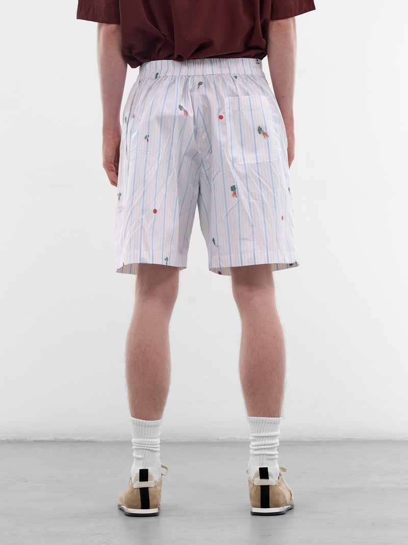 White Vegetable & Stripe Boxer Shorts (SOM00539AW00748-CLASSIC-STRIPE)