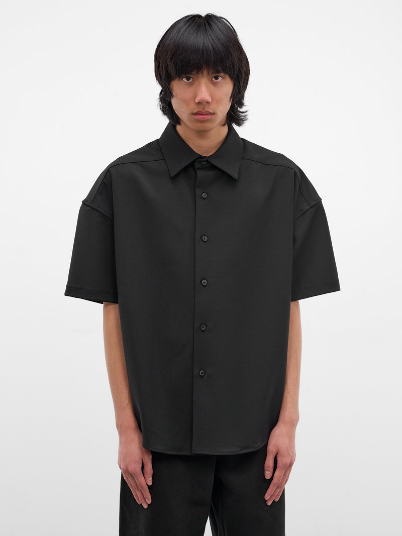 Black Wool Oversized Boxy Shirt (SR02242-BLACK)