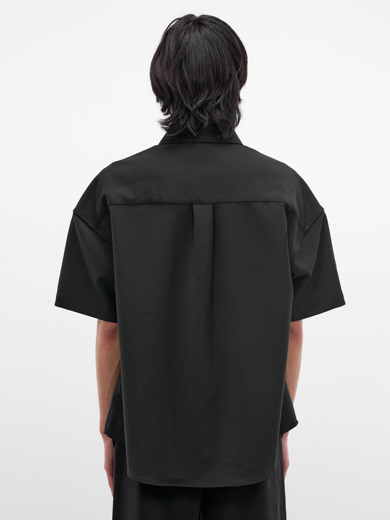Black Wool Oversized Boxy Shirt (SR02242-BLACK)