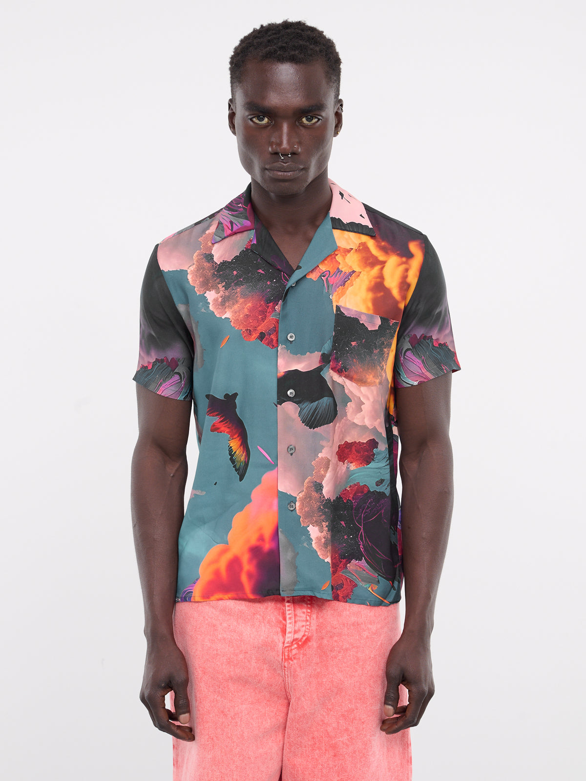 Hawaiian Short Sleeve Shirt (SR033582012201-CLOUDS-PRINT)