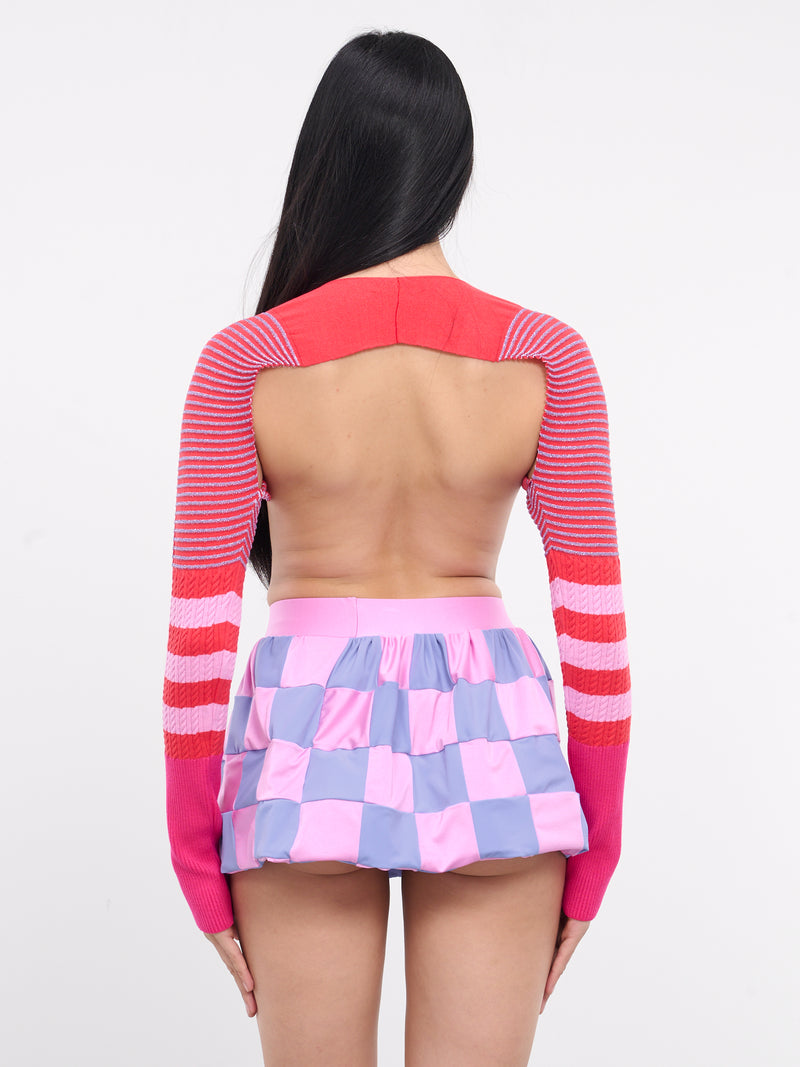 Knit Bolero Top (SS-X0024-108-02-RED-PINK)