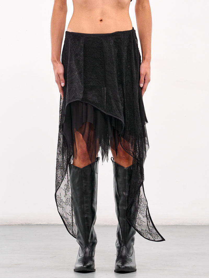 Layered Lace Mini Skirt (SS25-SK-01BK-BLACK)