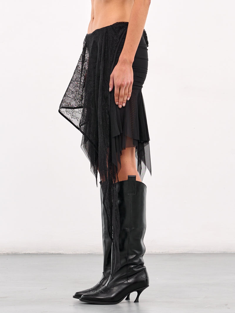 Layered Lace Mini Skirt (SS25-SK-01BK-BLACK)