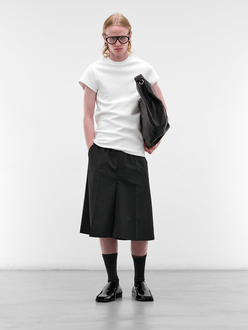 White Textured Knit Coin Tee (SS26-006-02W-WHITE)