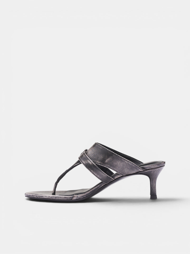 Black Leather Buckled Heeled Sandals (SS26-FT-02BK-BLACK)