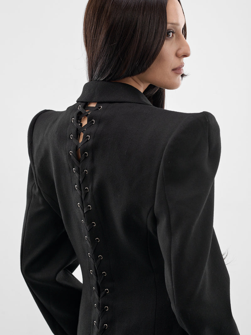 Black Structured Wool Blazer (SS26-JA-05-BLACK)
