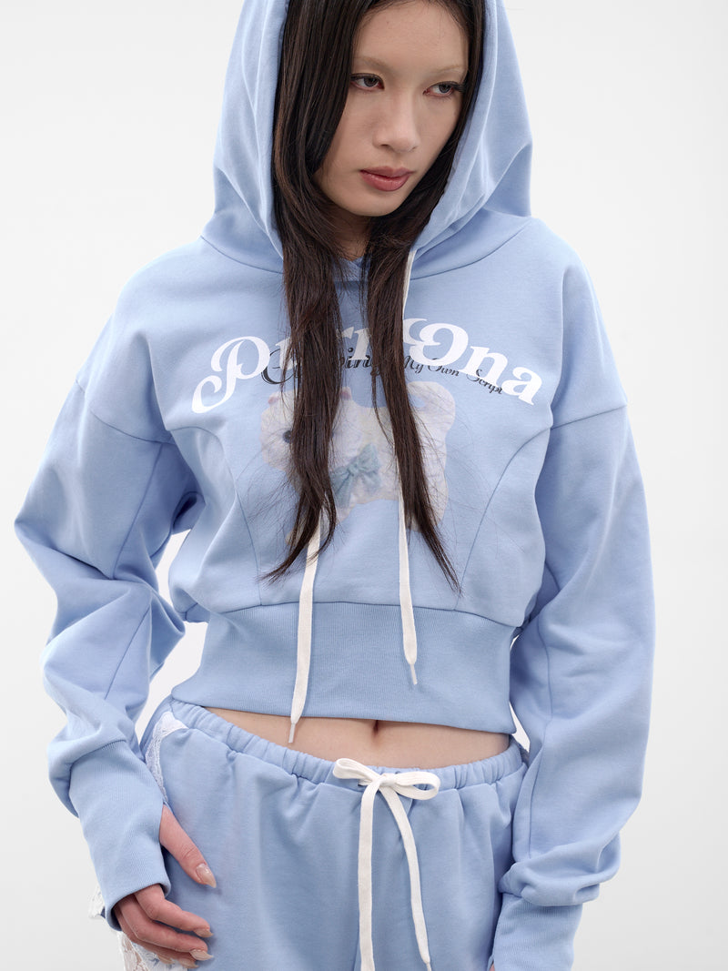 Blue Pursona Kitty Print Hoodie (SS2600T31-POWDER-BLUE)