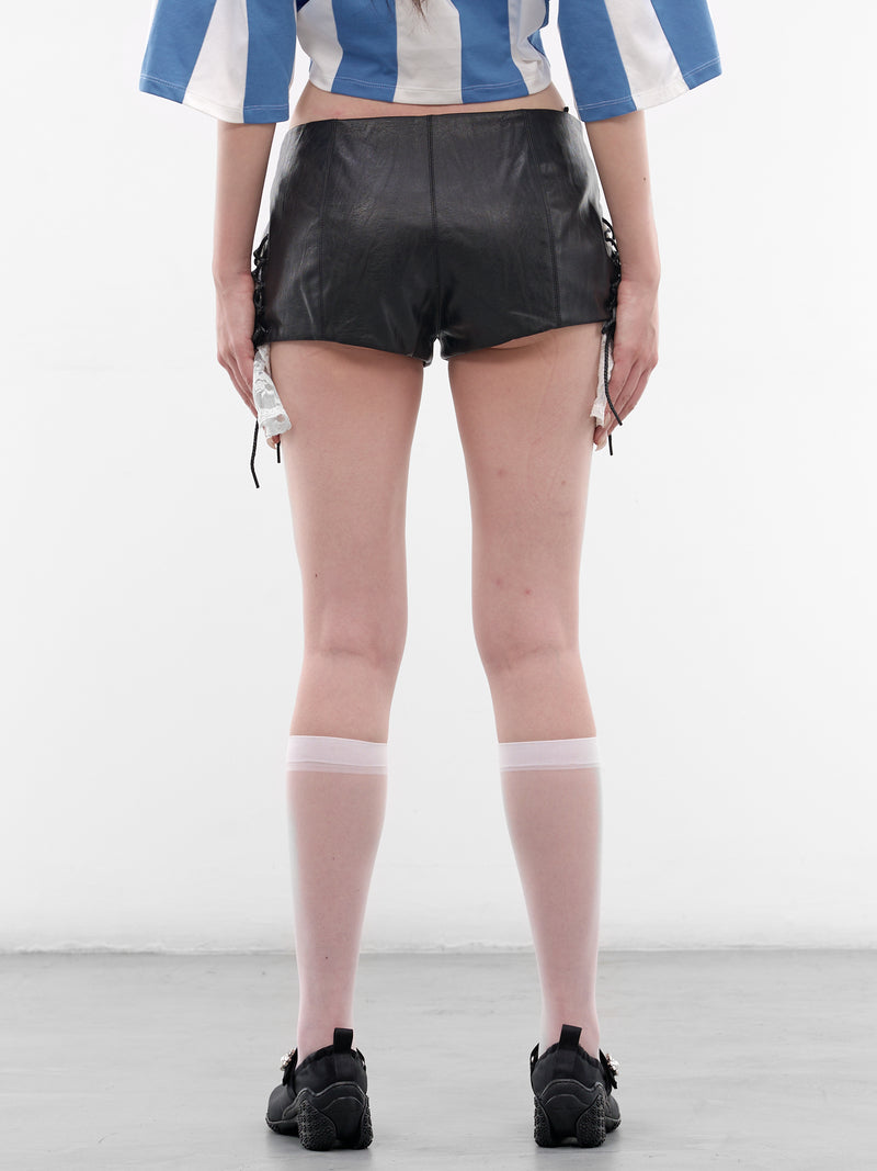 Black Eco Leather Mini Shorts (SS2600TR01-BLACK)