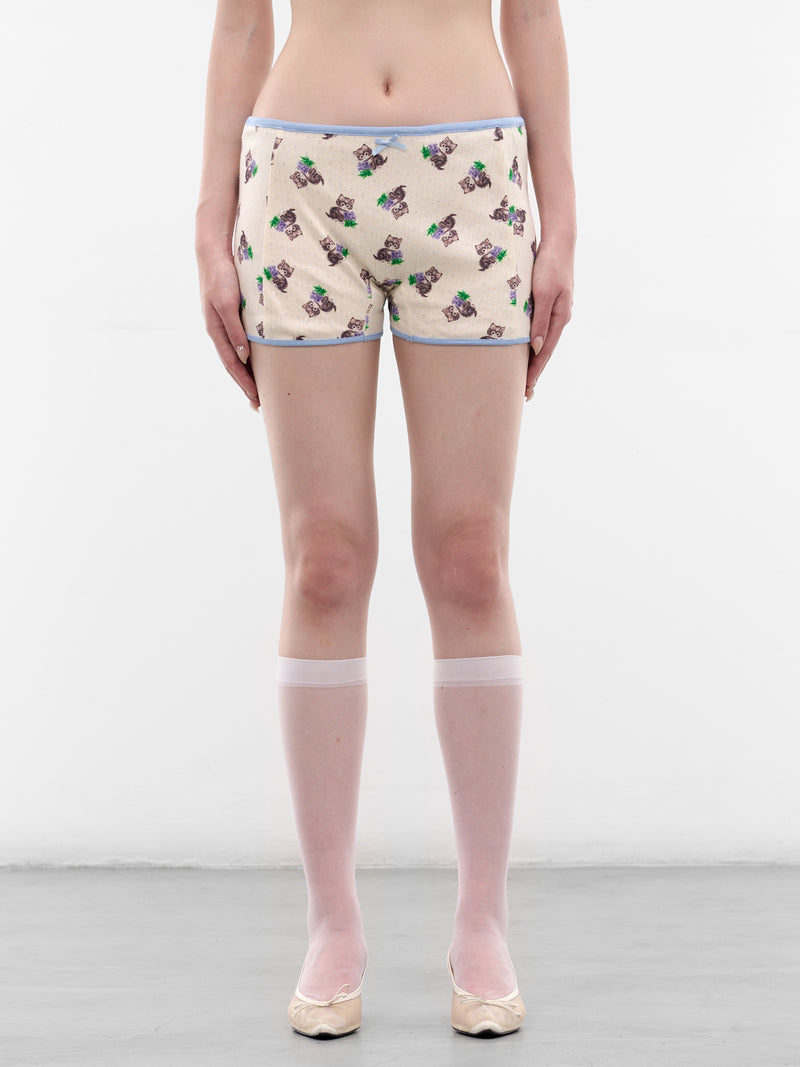 Purr Kitty Print Bow Shorts (SS2600TR07-KITTY-PRINT)