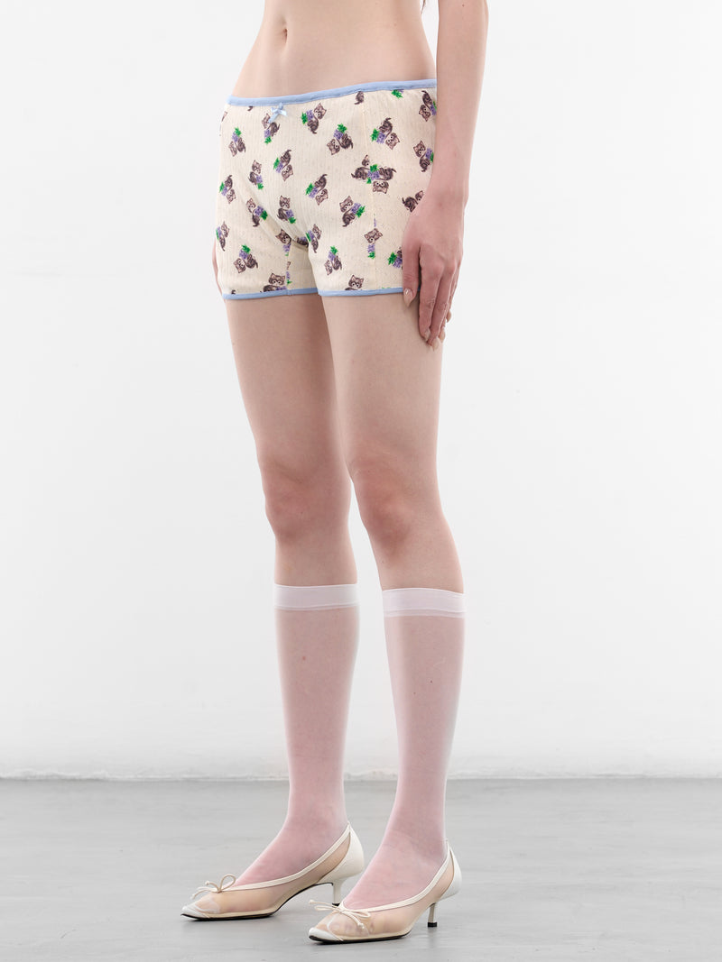 Purr Kitty Print Bow Shorts (SS2600TR07-KITTY-PRINT)