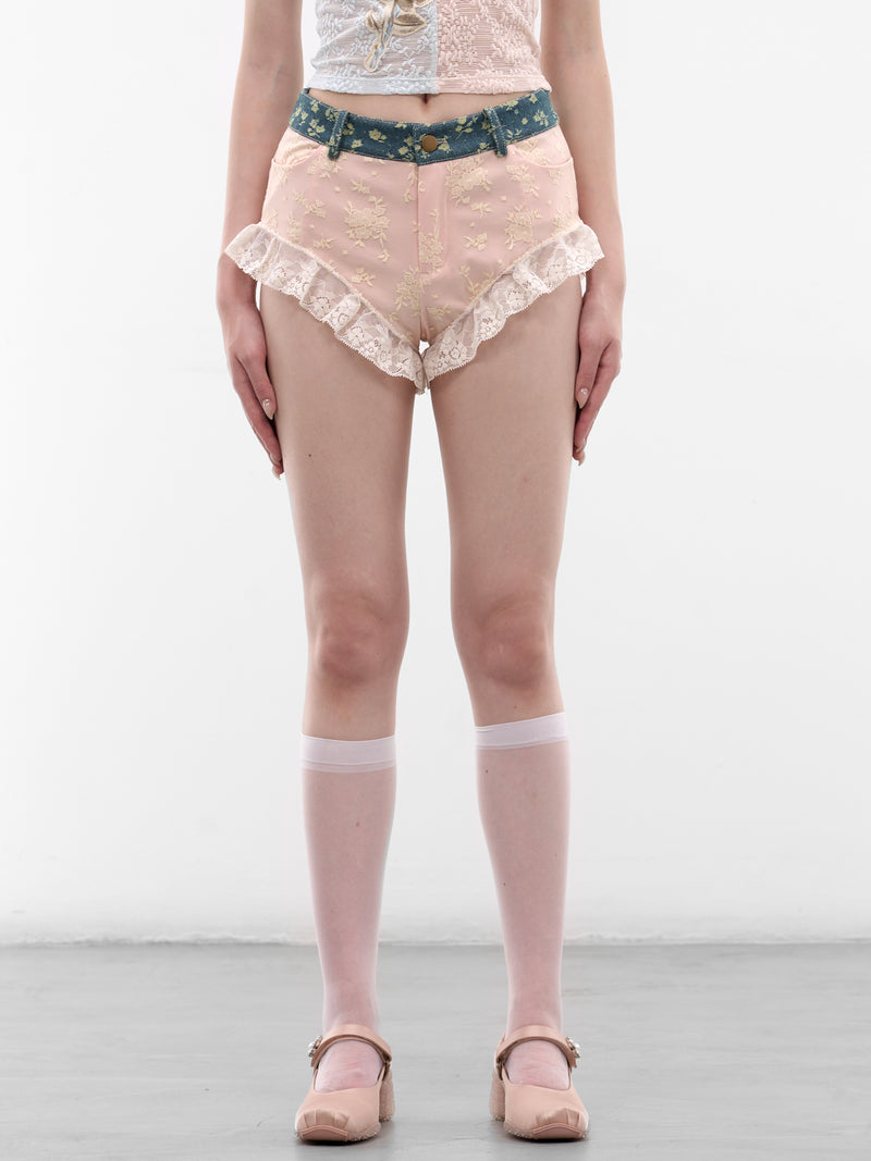 Pink Lace Layered Mini Shorts (SS2600TR14-MULTI)