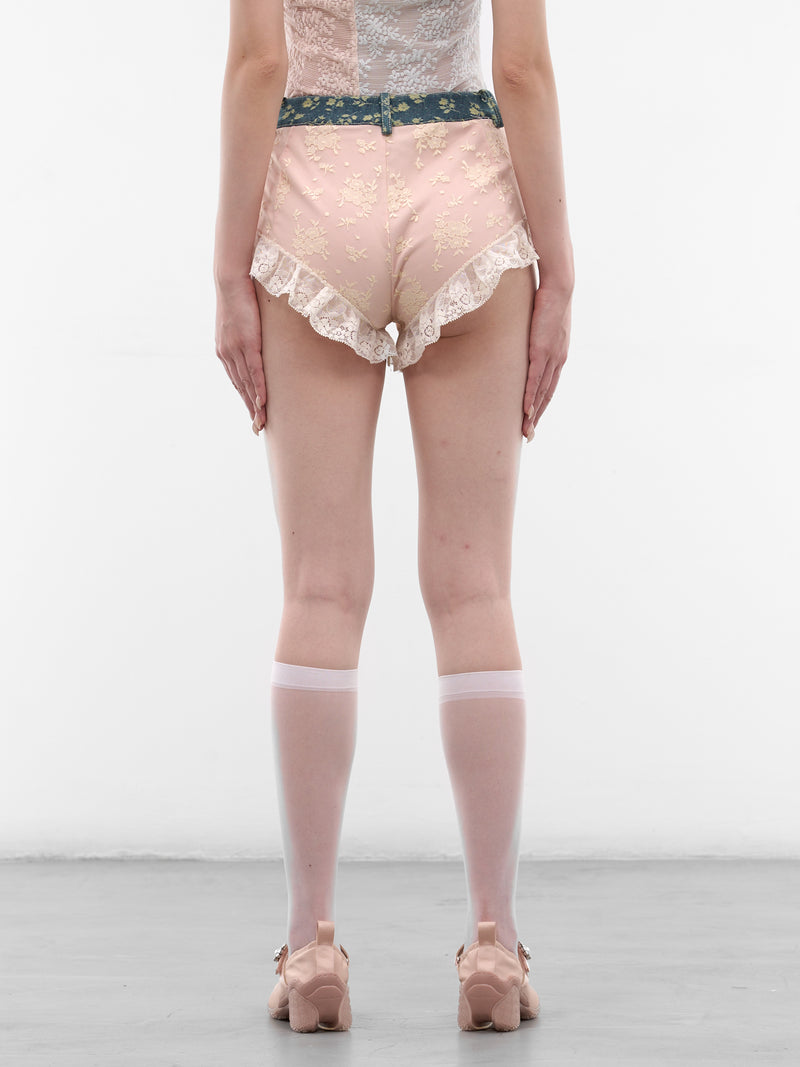 Pink Lace Layered Mini Shorts (SS2600TR14-MULTI)