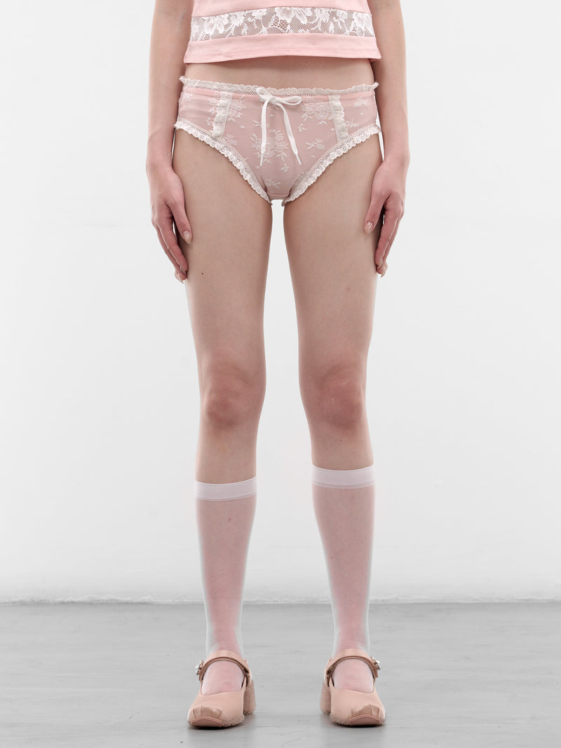 Pink Lace Drawstring Briefs (SS2600TR15PK-PINK)