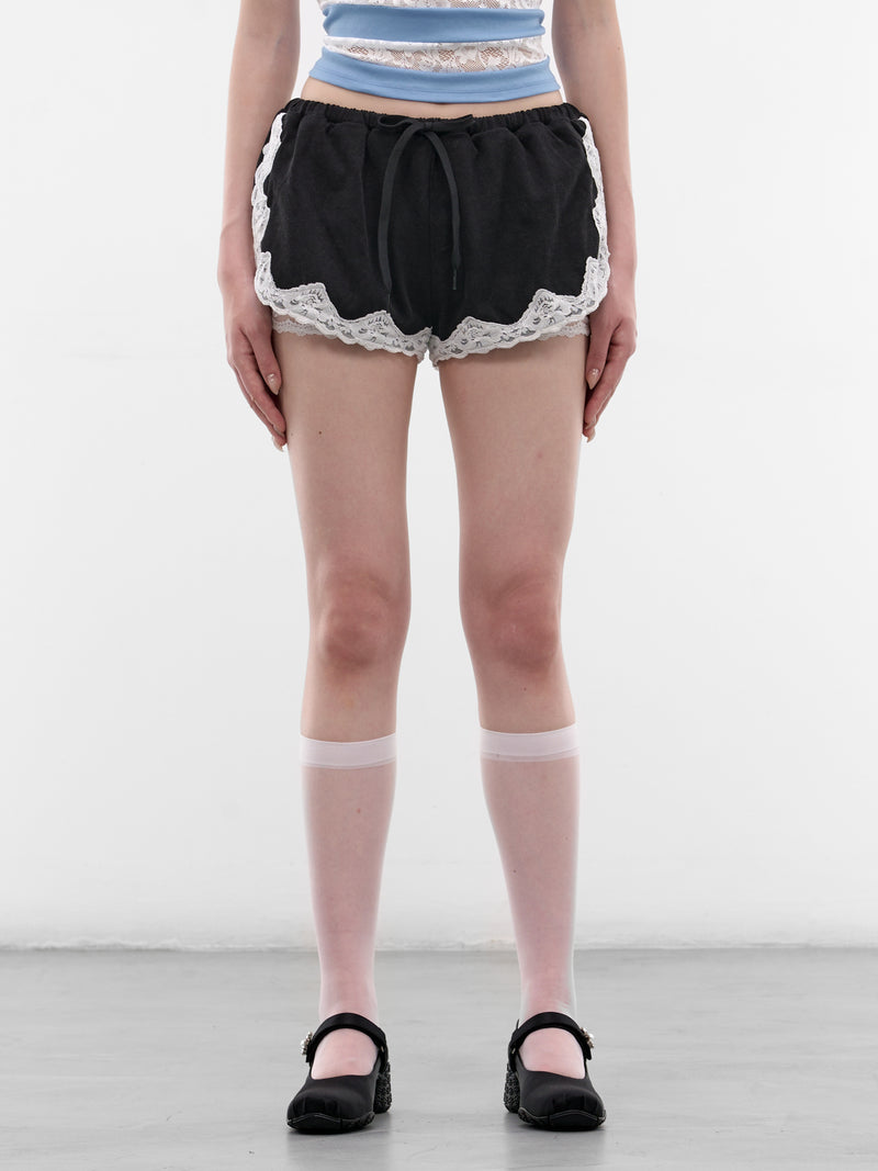 Black Lace Lined Mini Shorts (SS2600TR17BK-BLACK)
