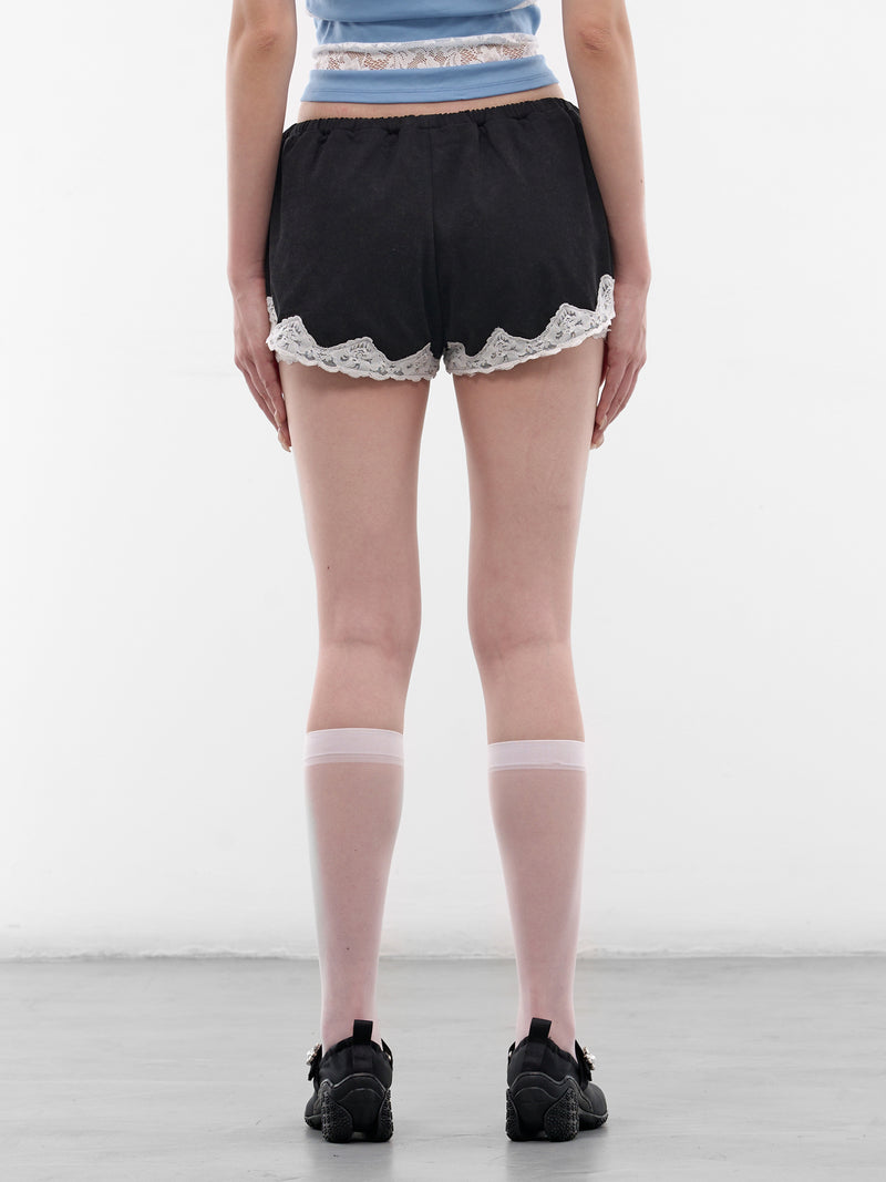 Black Lace Lined Mini Shorts (SS2600TR17BK-BLACK)