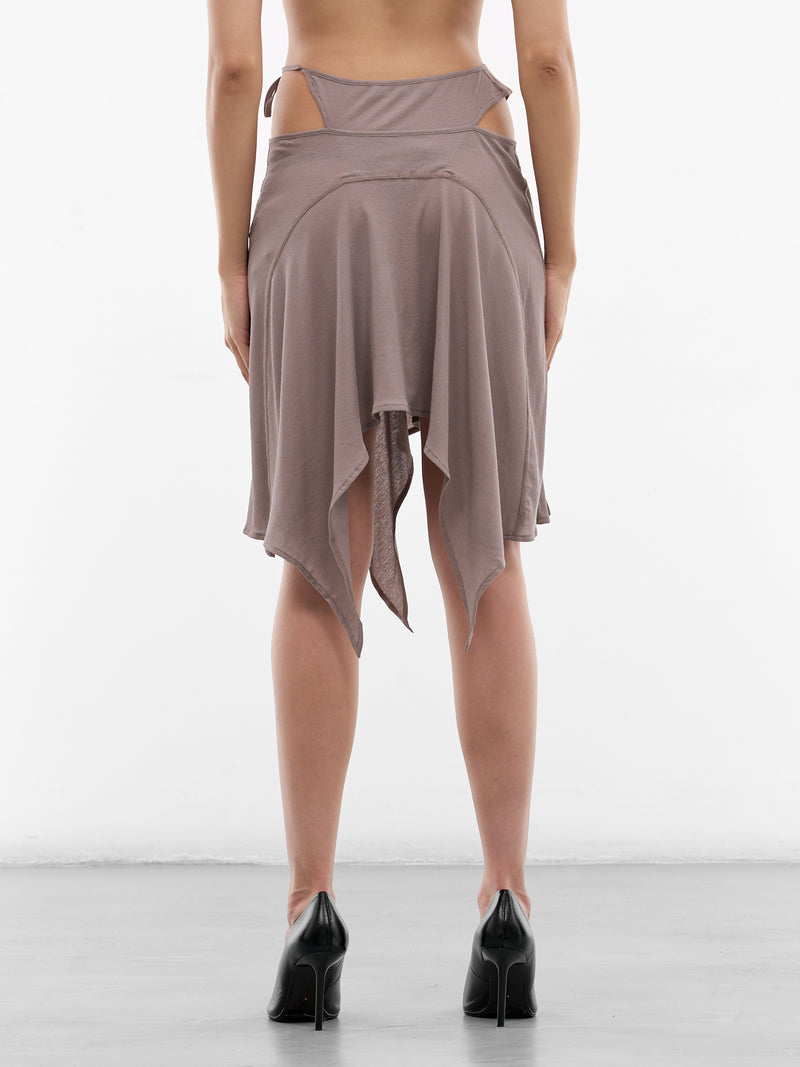 Taupe Stiletto Mini Skirt (SS26JS01-W18-TAUPE)