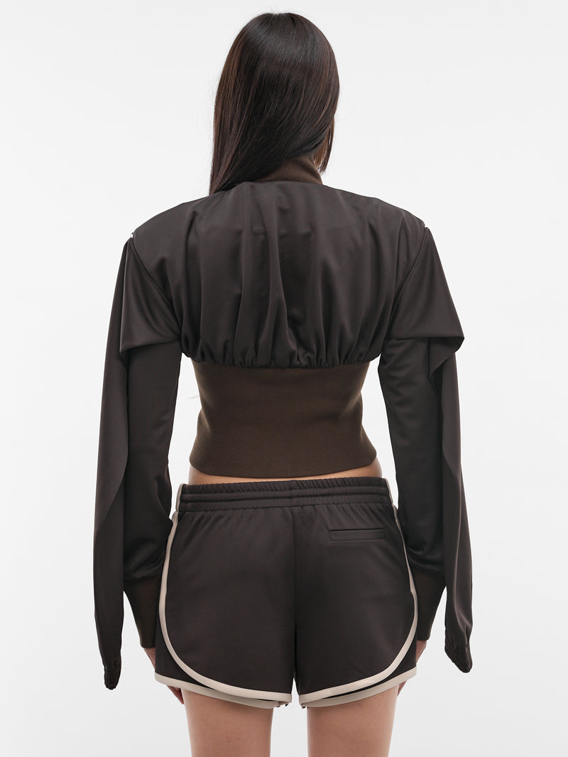 Brown Double Sleeve Zip Jacket (SS26OW07-J58-BROWN)