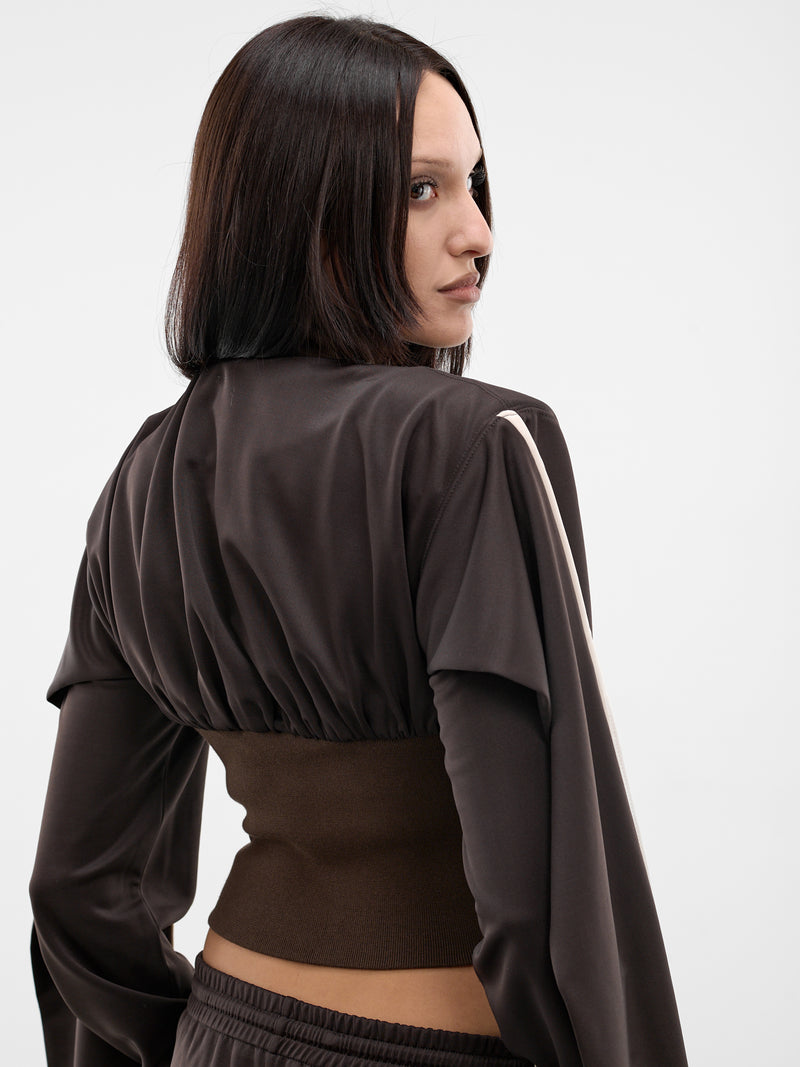 Brown Double Sleeve Zip Jacket (SS26OW07-J58-BROWN)