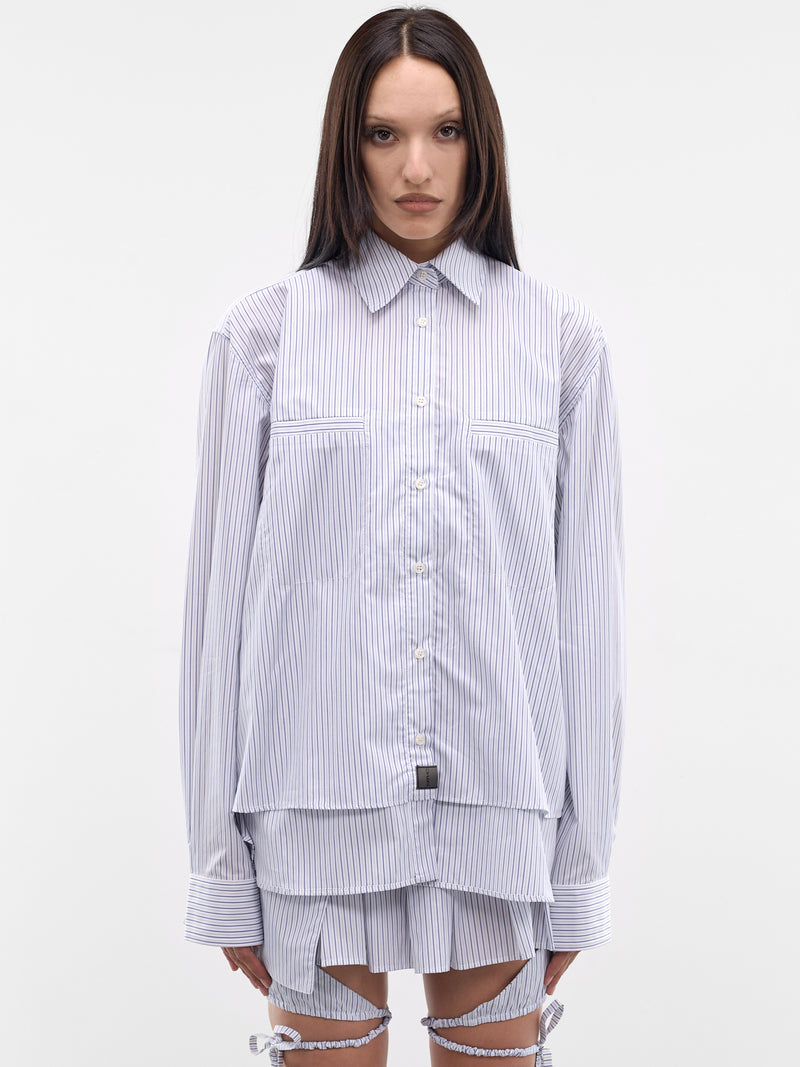 Blue Striped Layered Shirt (SS26SH03-W42-BLUE-STRIPE)