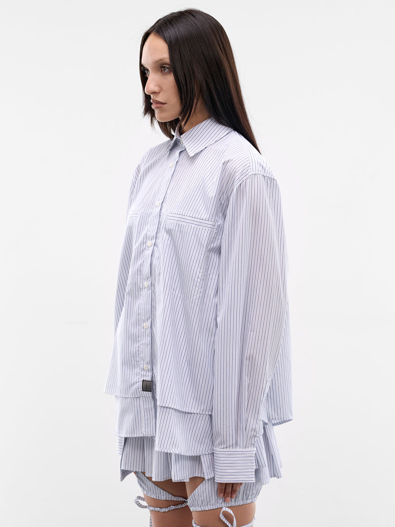 Blue Striped Layered Shirt (SS26SH03-W42-BLUE-STRIPE)