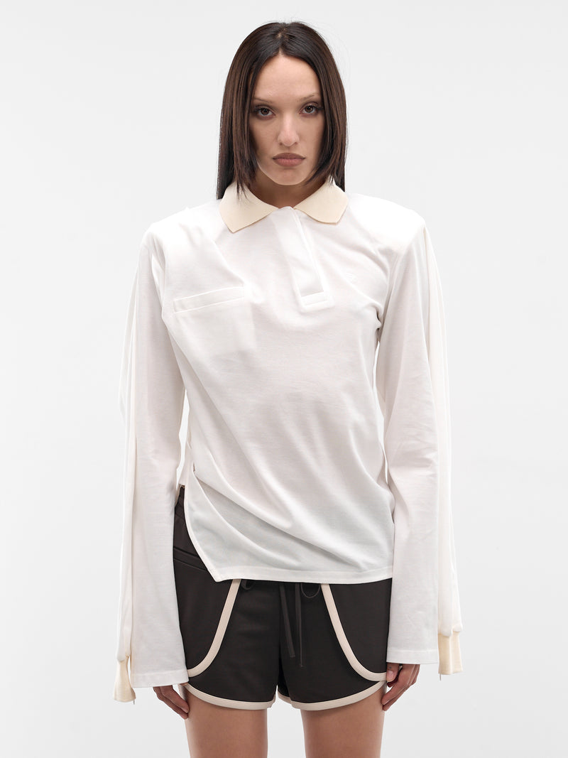 Cream Twisted Polo Top (SS26TP01-W54-CREAM)