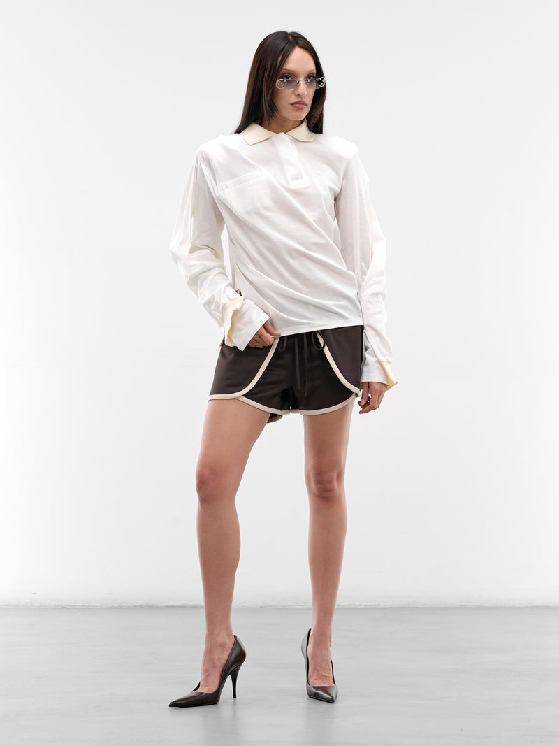 Cream Twisted Polo Top (SS26TP01-W54-CREAM)