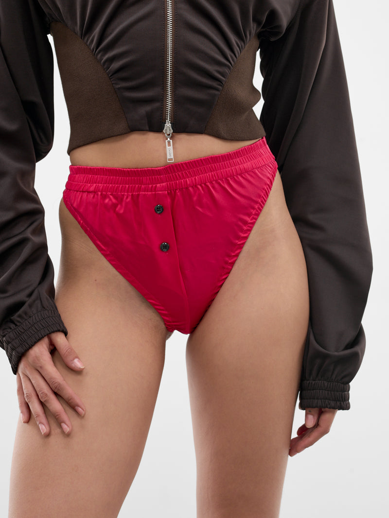 Red Satin High-Cut Knickers (SS26TR09-W48-FUSCHIA)