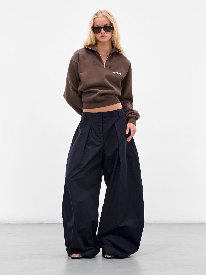 The Brown Zip Neck Sweatshirt (SSW00210AJ00174-DARK-BROWN)