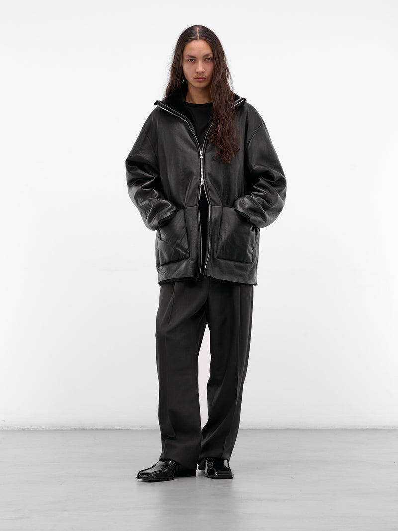 Black Sheep Leather Shearling Jacket (ST-1222-BLACK)