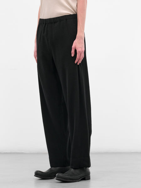 Black Wool-Cashmere Relaxed Trousers (ST-1270-BLACK)