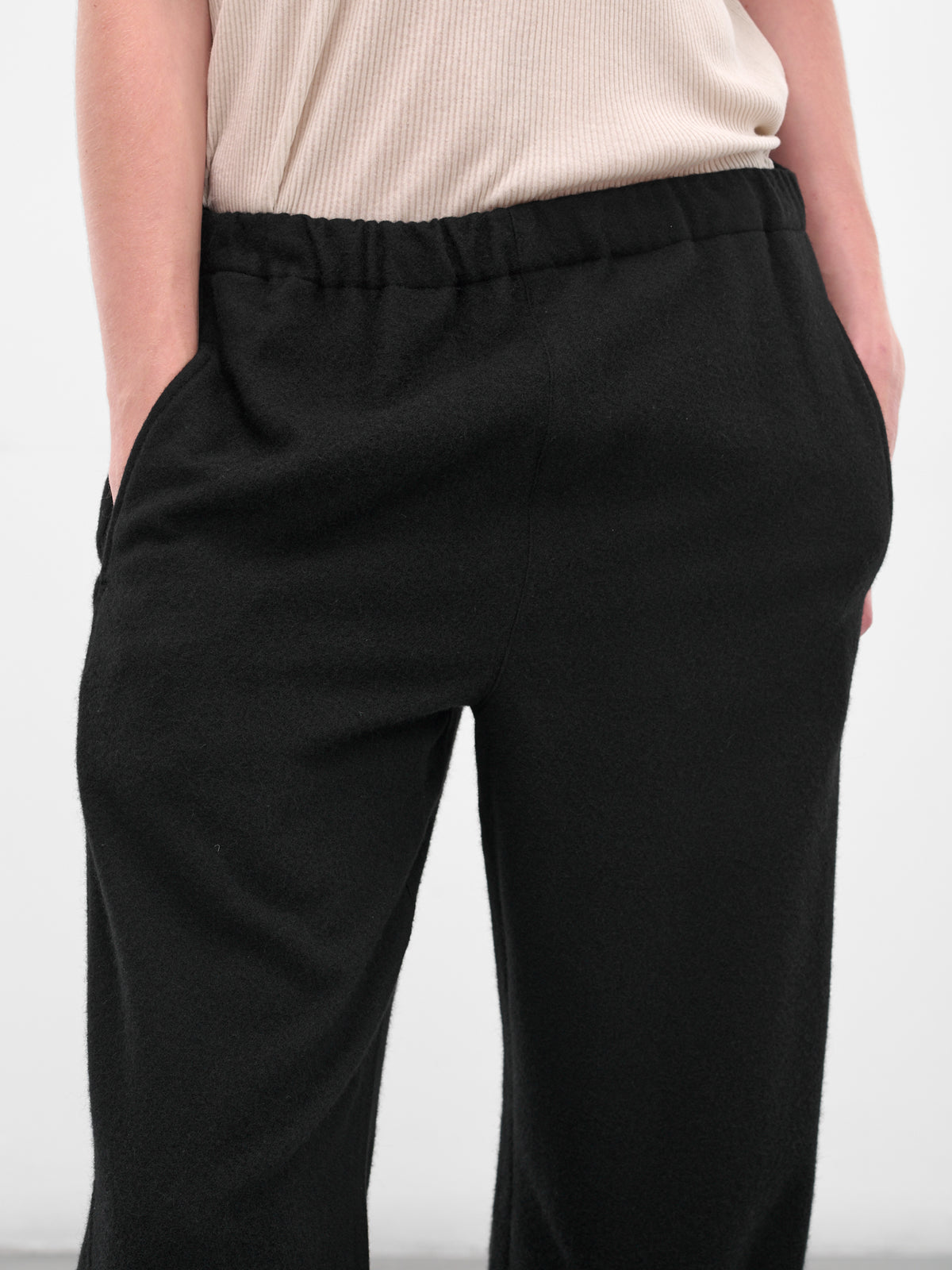 Black Wool-Cashmere Relaxed Trousers (ST-1270-BLACK)