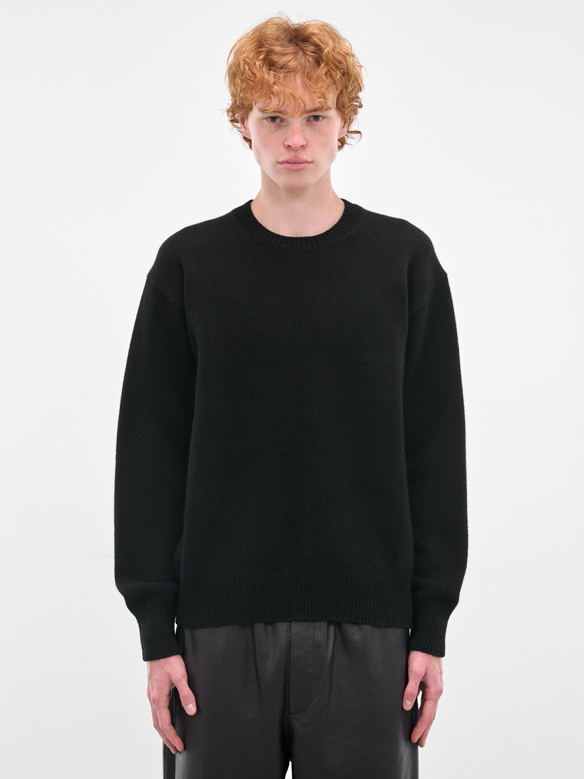 Black Relaxed Wool Sweater (ST-1289-BLACK)