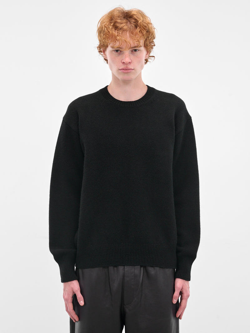 Black Relaxed Wool Sweater (ST-1289-BLACK)