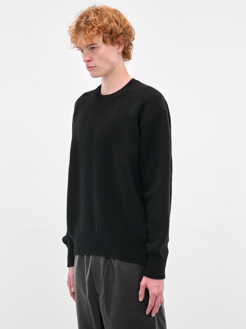 Black Relaxed Wool Sweater (ST-1289-BLACK)